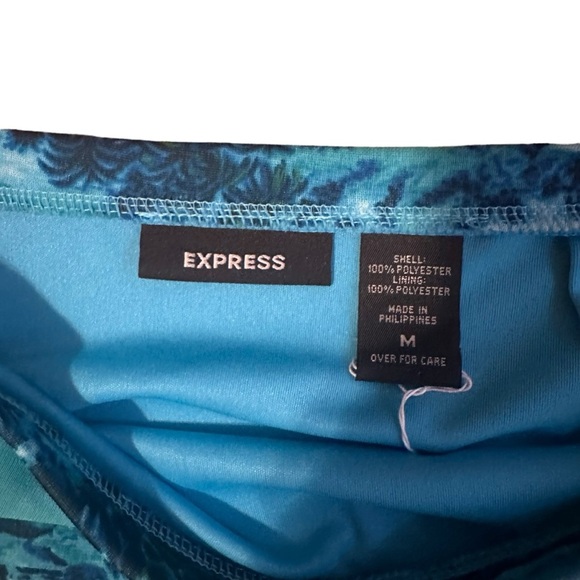 Vintage Express Midi Tropical Blue Skirt Size Medium - Picture 3 of 3